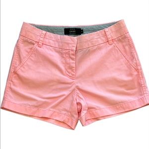 J.Crew JCREW 4” CHINO City-Fit 100% Cotton Chino FLAMINGO PINK Shorts sz 0